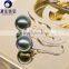 10mm black color high luster perfect round tahitian pearl earrings designs