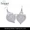 china jewelry wholesale hollow leaf drop crystal fashion silver earring jewelry