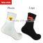 Bulk socks for custom embroidery logo men sport white socks