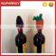 A-842 Knitted Santa Hat Wine Bottle Topper Hand Knitted Wine Bottle Hat Topper Hand Knit Santa Bottle Topper