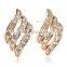 2016 Fashion Rhinestone Women 18k White/Yellow Gold Plated Austrian Crystal Fashion Stud Wings Earring