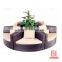 Lastest design waterproof and dustproof urban furnishing pe rattan semi circle sofa
