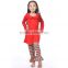 2016 sales hot children's Christmas pajamas boutique cotton red and green stripe ruffle outfits