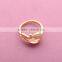 >>>2016 YIWU T&J Women Fashion Korean Style Rings Gold Plated Eyes Rhinestone Crystal Double Fox Tail Rings for Lady/