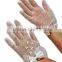 White Mesh Structure Satin Gloves Bridal Satin Gloves