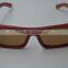 Custom Logo Promotional Red Bamboo Sunglasses Wood Sunglasses China FDA Approval 100% Wooden Sunglasses Handmade Bamboo