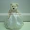 Plush Toy teddy bear, white bear with wedding dress