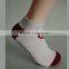 Haining GS custom half terry elastic culf dark red toe and heel cotton anti-slip men ankle trampoline grip socks