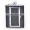 6 OZ stainless steel wine bottles stick black twill leather cigarette case