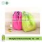 Cheap reusable colorful 190T nylon foldable shoulder shopping bags with pocket