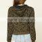 Sexy Wholesale Hoodie Sweatshirt Fleece Knit Crop Top Long Sleeve Camo Print Hoodie For Women Fashion Wear 5xl