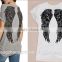 Summer New Fashion Back Angel Wings Tropical Print Female T-shirts Short Sleeve Casual Loose Tops Plus Size Women's Tee