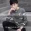 Men gender fashion o-neck long sleeve hoody with plain pattern