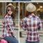 High quality fancy check slim fit shirts for beautiful ladies