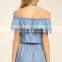 Guangzhou Supplier Fashion romper women summer sexy denim jumpsuits women 2017