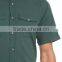 Green Solid Regular Short Sleeve Buttoned Shirt