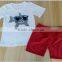 hot sale fashion boy star floral stripe boutique clothing set