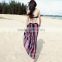 Anly specialty women wear three piece beach gypsy style halter stripe swimsuit