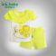 2015 100%Cotton Character Summer Baby Sets Green Yellow 2pcs Newborn Set Shirt+Shorts Baby Boy Girl Clothes Suits For0-18M Babies