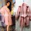 Woollen coat Supper start lovely style pink woollen coat factory price