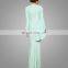 Newest Design Malaysia Islamic Clothing Ladies Mint Green Baju Kurung And Baju Melayu With Beading
