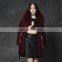 New design Merino sheep shearling fur overcoat with fox fur collar for women wear