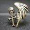 Punk gothic monoplane wing skeleton cross wind skull ring