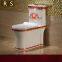 Bathroom Red & golden luxury colorful economic ceramics siphonic one piece toilet bowl