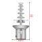 German Brand 6 tier chocolate fondue fountain machine stainless steel commercial