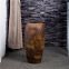 Hand Carved Classical Modern Home Decor Brown Stripe Ceramic Vase For Hotel Office Hallway