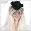 big decorative black chiffon hair flowers clip for adults
