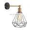 Adjustable Arm Simple Design Metal Wall Lamps E27 With Cage Shade