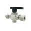high pressure good sale 6000PSI sanitary stainless steel  T L type 3 way female thread ball needle valve