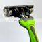 Latest hot selling disposable hair removing rubber handle shaver safety triple shaver