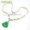 Topearl Wholesale Fashion Pearl Necklace Jewelry 2016 Rice White Freshwater Pearls Malaysia Jade Buddha Pendant Necklace FN256