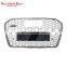 Replacement RS6 Car accessories front bumper grille for Audi A6 C7.5 center honeycomb grills Chrome black silver 2016-2018