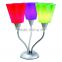 3 heads Plastic Table Lamp, colorful lampahade, metal base