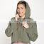 Army camo printed cropped hoodie womens hot selling crop top hoodies