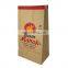 custom logo greaseproof square botoom brown kraft paper bags for hot food takeaway