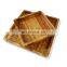 Bamboo Double Dish Snack Bowl Serving Dish For Pistachios, Peanuts, Sunflower Seeds, Fruit, Olives