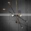 Custom Minimalist Modern Metal Chandelier Kitchen Hanging Light Cosmic Satellite Hall Copper Chandelier HIGHWIRE TANDEM LARGE