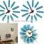 Modern flower design wall clock Blue Blcok Clock