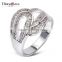 Timeless Design Polish Brass Jewelry White Gold Luxury Wedding Ring for Women