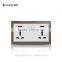 wall socket 250V 2 gang 13A British USB Wall Socket with 2.1A USB outlet