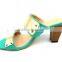 new fashion hot sell green with gold office slipper