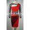 Long Sleeve Lace Sleeve Dress Pencil Red Women Sexy Night Clubwear Party Dress