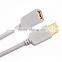 Xinya hot selling gold plated A/M to A/F USB cable fashion sliver gray USB cable for Data transmission