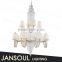 2016 new luxury home hotel decoration crystal chandelier modern wrought iron chandelier pendant light with white lampshade