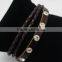 Trendy Best Friend Crystal Rhinestone Leather Bracelet Jewelry