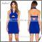 fashion V neck backless mini sexy ladies one piece dress